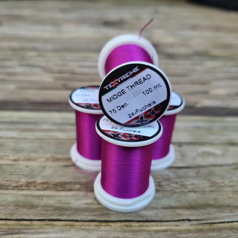 TEXTREME Midge Tying Thread 75dn in 24-Fuchsia